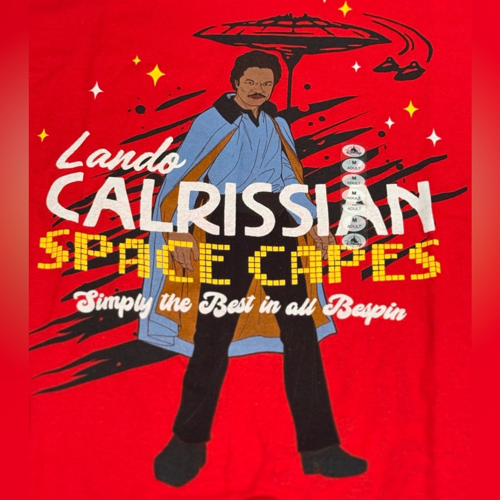 NWT Star Wars Lando Calrissian Space Capes T-Shirt Red Medium - Picture 4 of 7